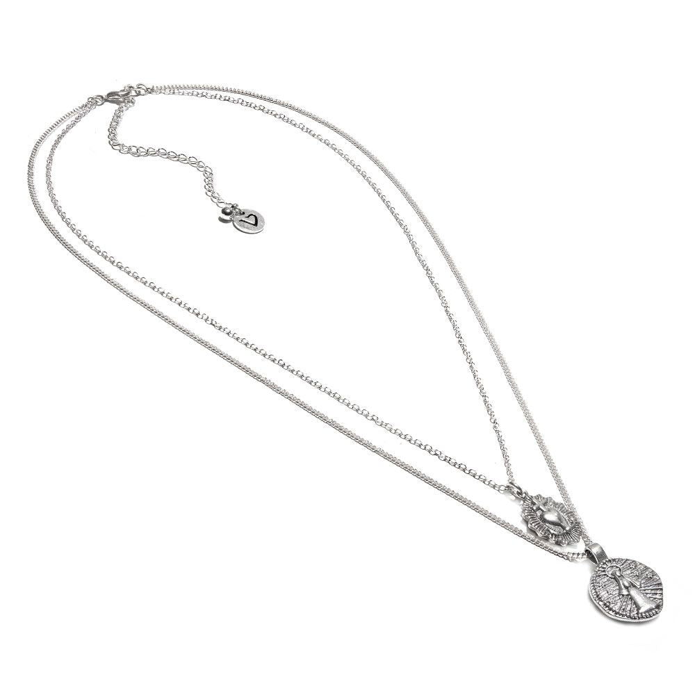 2 CHAIN NECKLACE SACRED HEART
Code LO53148