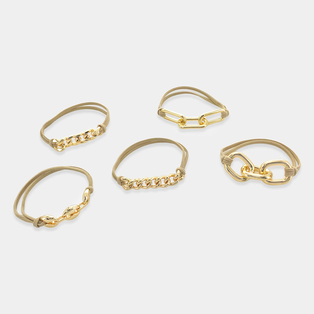 AHT12 - 5pc Hair Tie - Bracelet Set