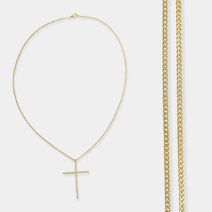 ANK418 - Cross Chain Necklace