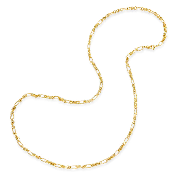 ANK502 - Textured Paperclip Necklace