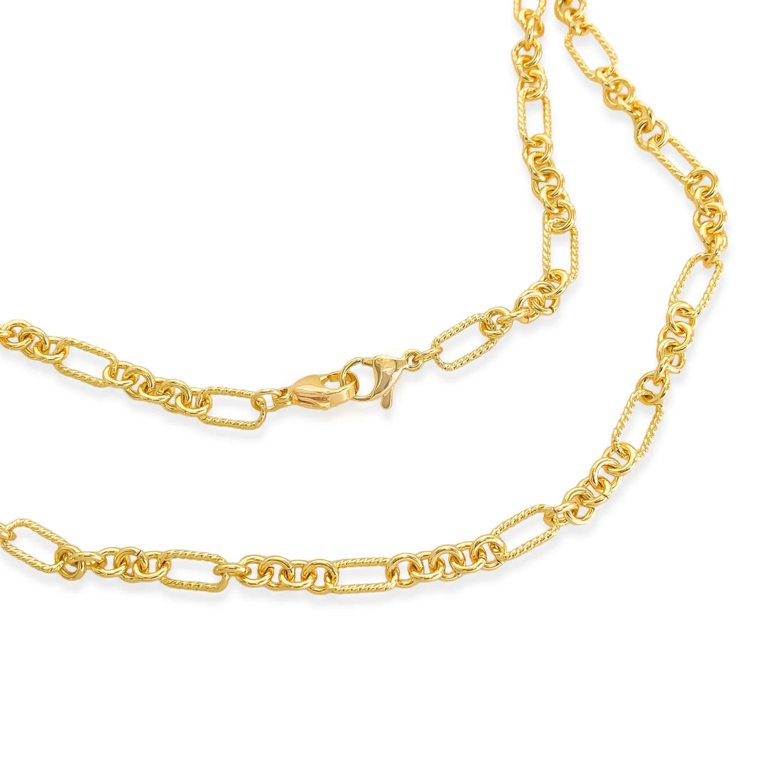 ANK502 - Textured Paperclip Necklace