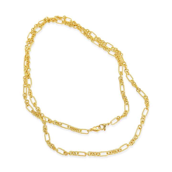 ANK502 - Textured Paperclip Necklace