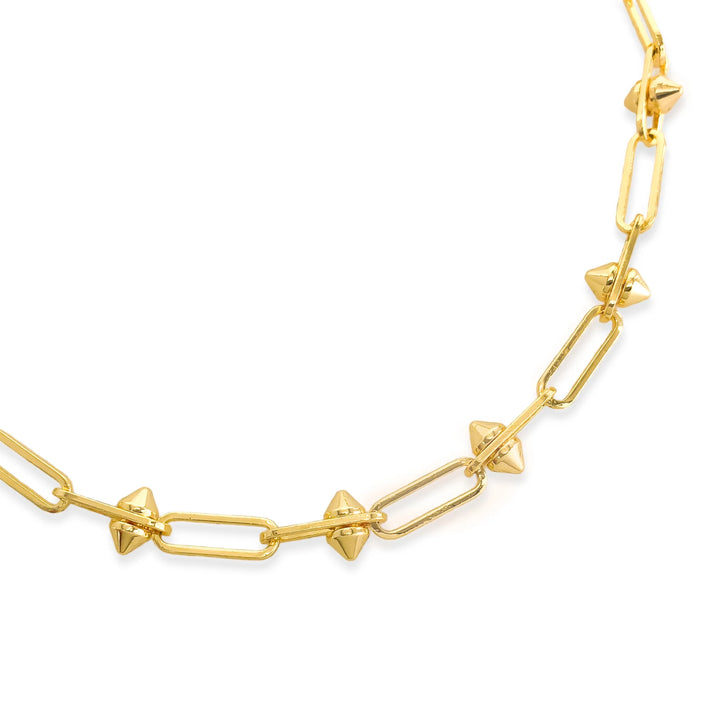 ANK503 - Studded Paperclip Necklace