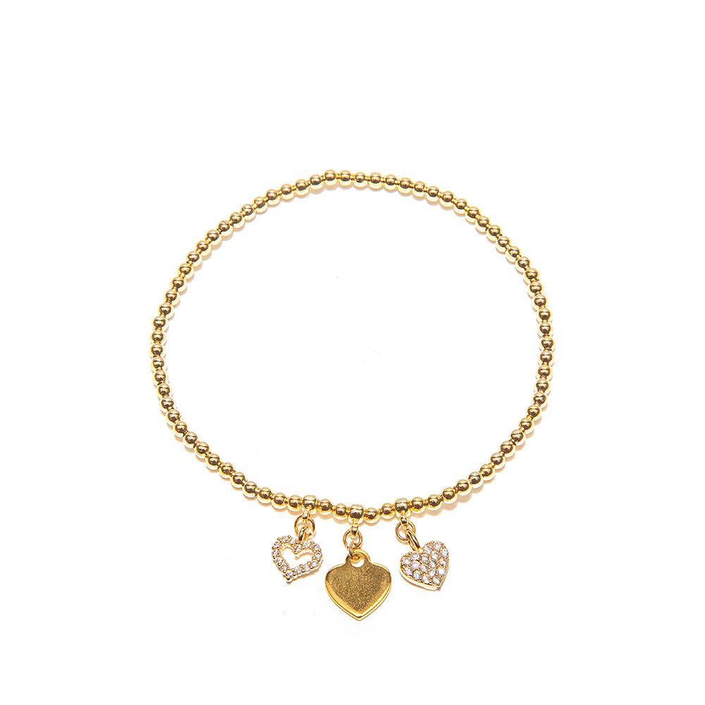 ELASTIC BRACELET THREE HEARTS Code KG1008