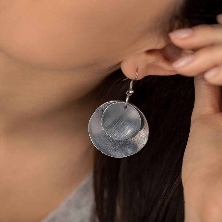 EARRINGS DOUBLE ROUND PLATE Code AL17362