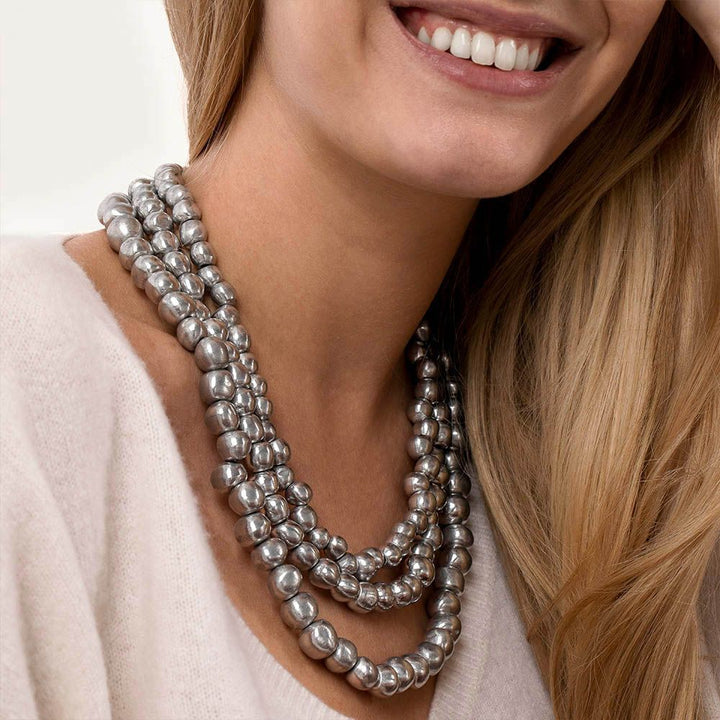 NECKLACE 3 STRINGS THICK SPHERES Code AL02184