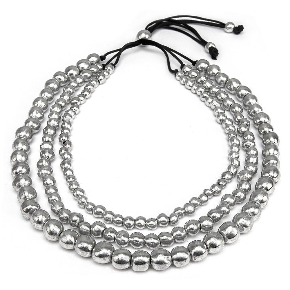 NECKLACE 3 STRINGS THICK SPHERES Code AL02184
