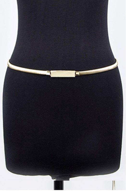Simple Buckle Fashion Stretch Chain Belt