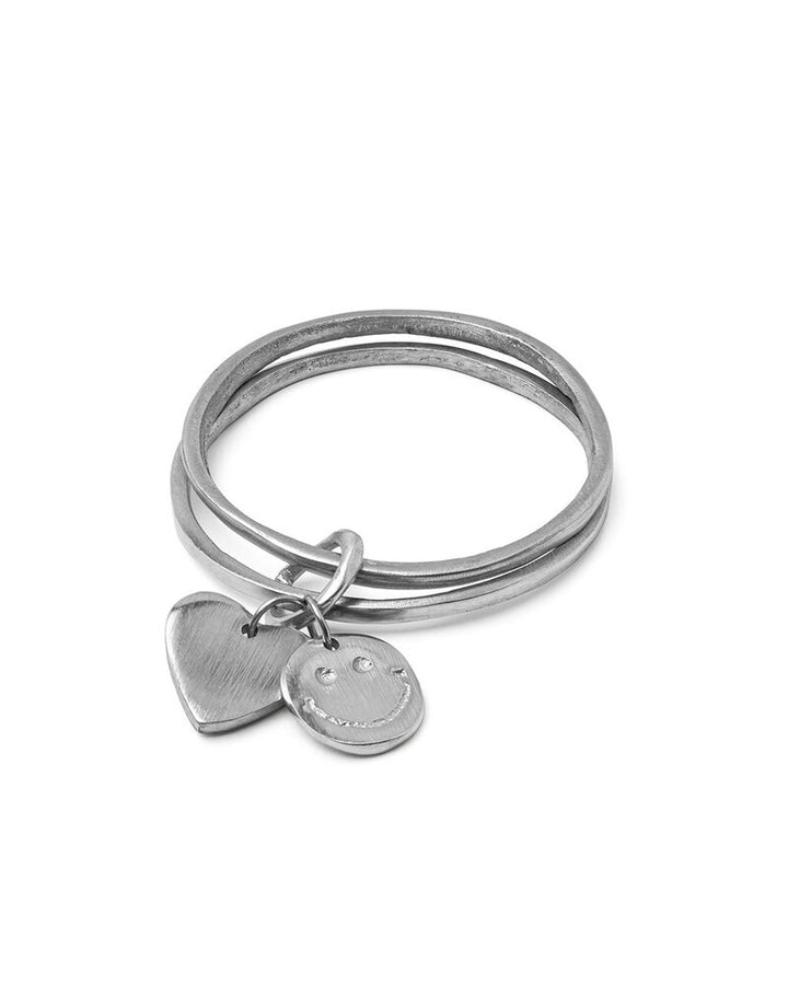 al00179BRACELET RONDE RIGIDE SMILE/COEUR