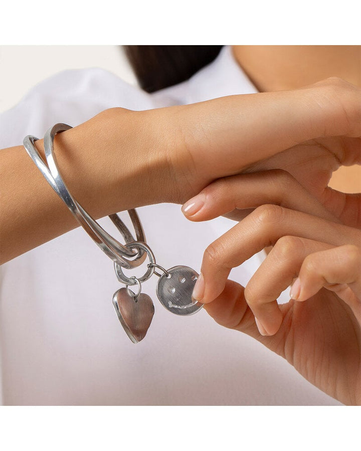 al00179BRACELET RONDE RIGIDE SMILE/COEUR