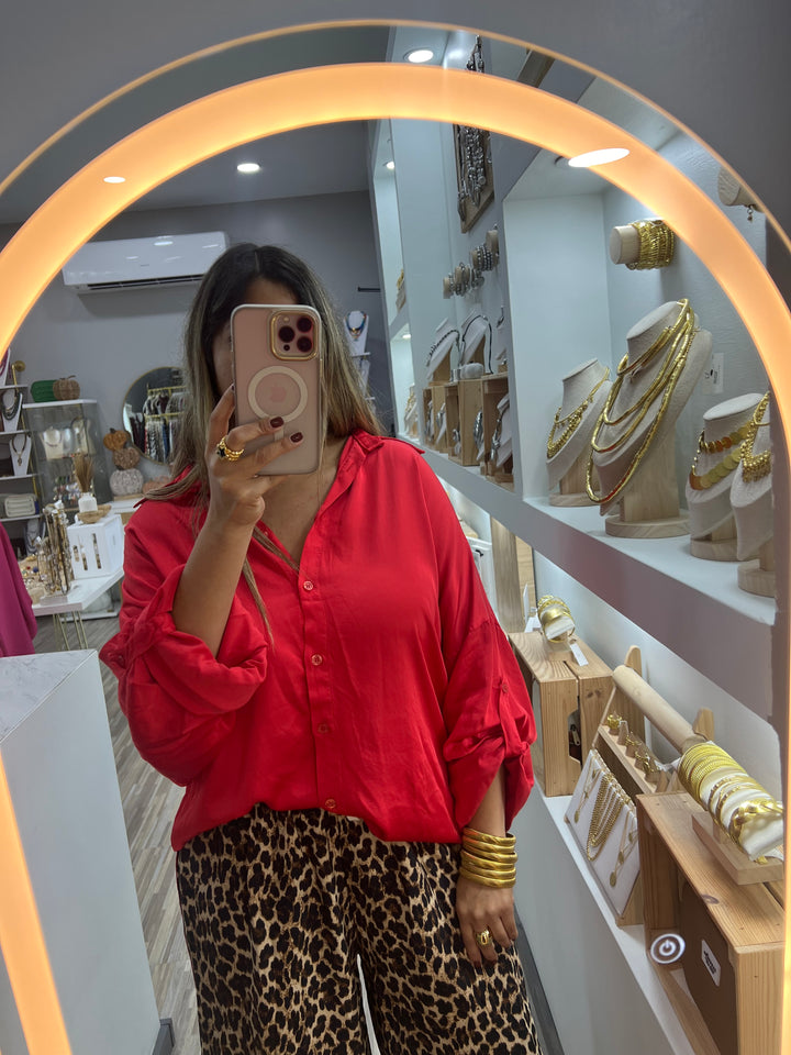 BLOUSE SATIN LONG