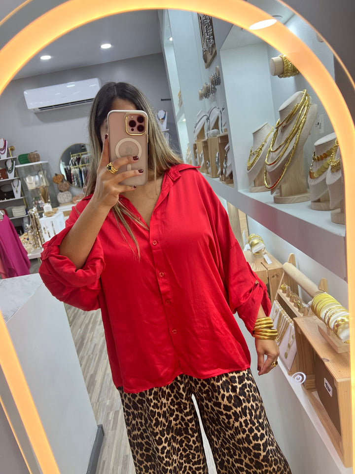 BLOUSE SATIN LONG