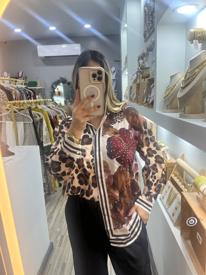 BLOUSE SATIN PRINT NEW