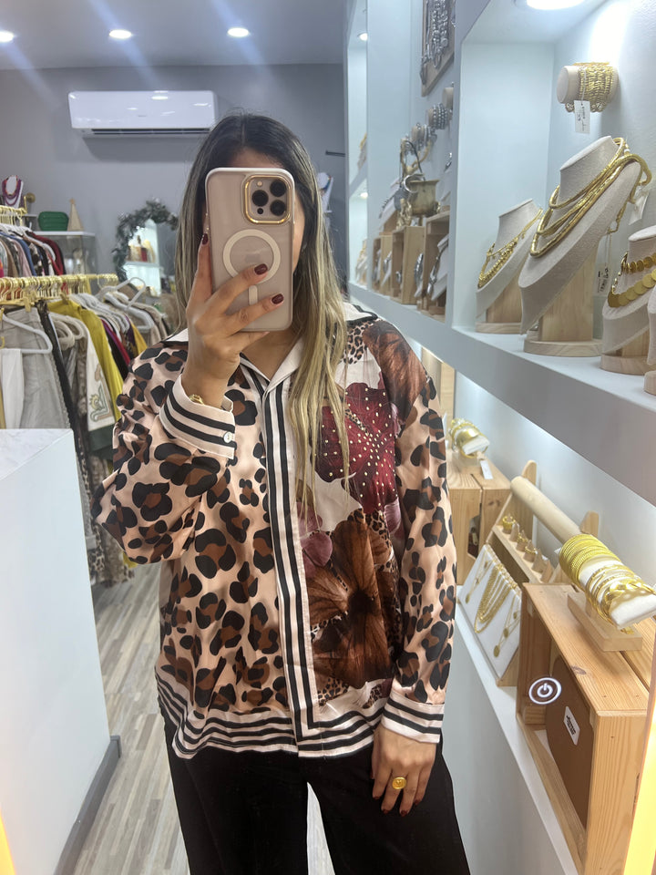 BLOUSE SATIN PRINT NEW