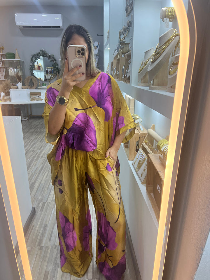 BLOUSE Y PANT  SATIN PRINT