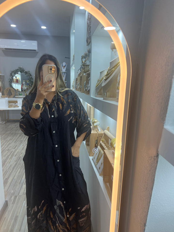 SATIN DRESS SENEFA PRINT