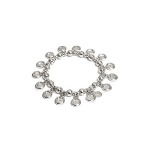 ELASTIC BRACELET ENGRAVED HEARTS PENDANTS