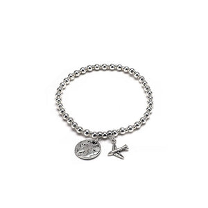 ELASTIC BRACELET MAP/AIRPLANE CHARMS