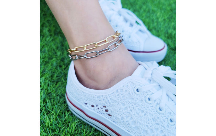 Paperclip anklet