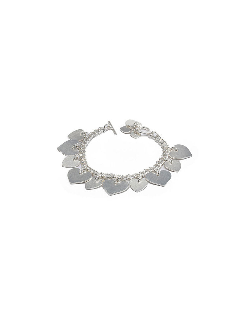 BRACCIALE CATENA PENDENTI CUORI GRANDI
