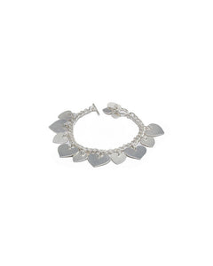 BRACCIALE CATENA PENDENTI CUORI GRANDI